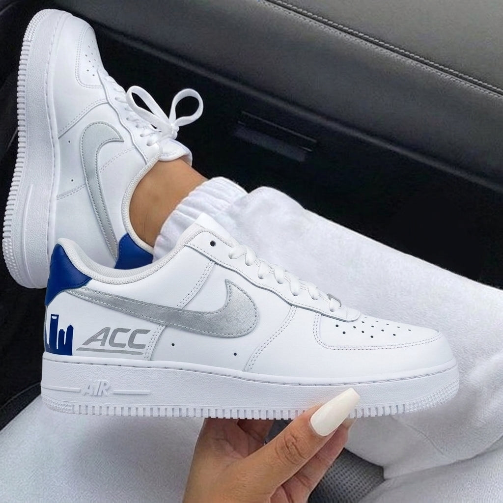 Silver Blue City Print Custom Air Force 1-shecustomize