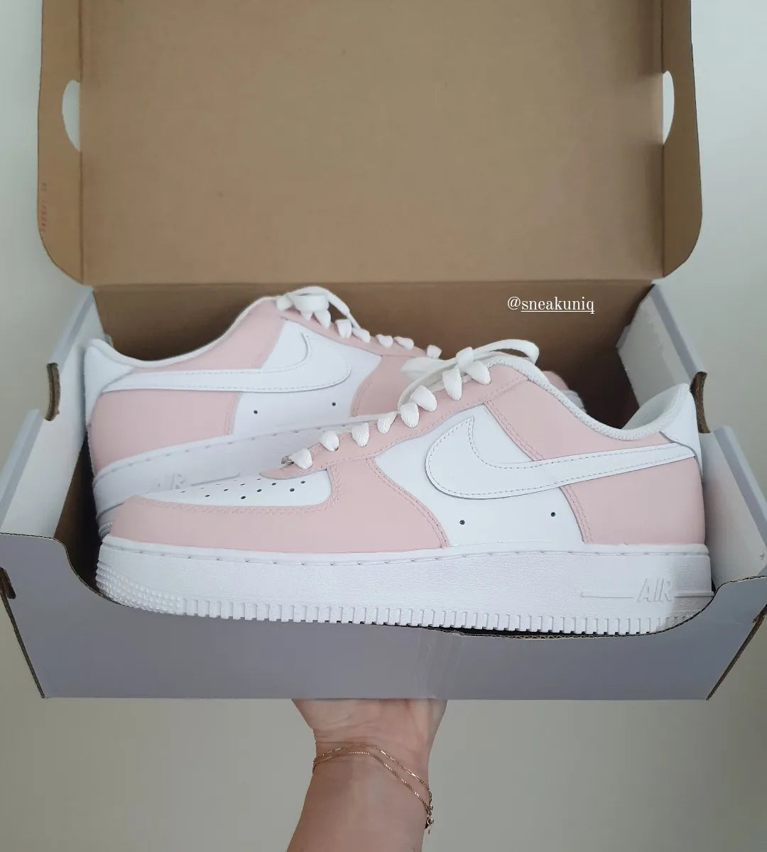 Soft Pastel Pink White Dreamy Custom Air Force 1-shecustomize