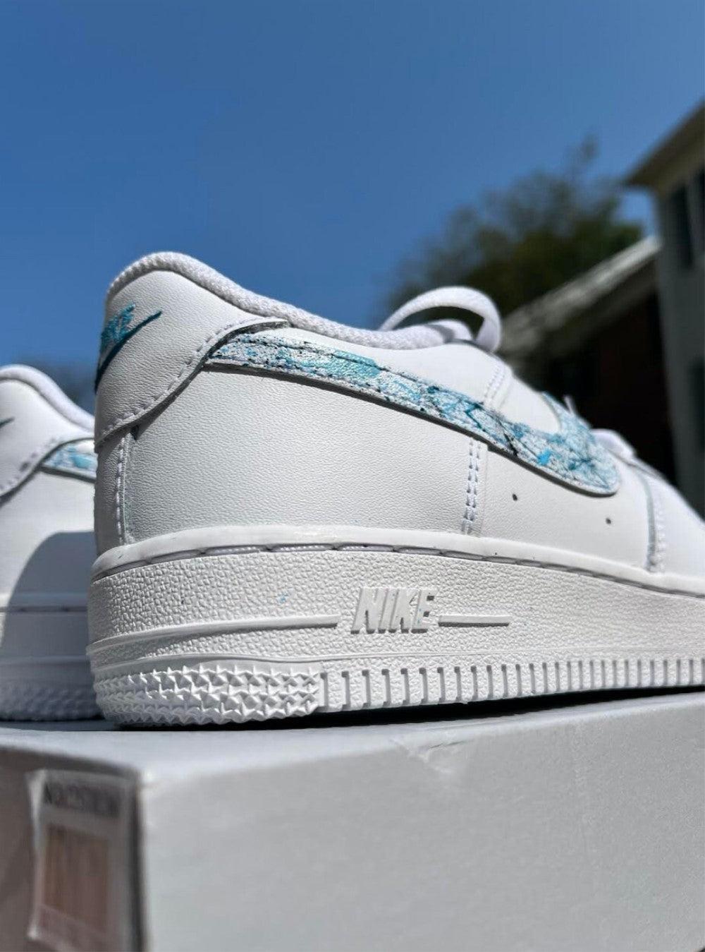 Splash Swoosh Custom Air Force 1-shecustomize