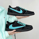 TravisScott Black Tiffany Blue Custom Air Jordan 1 Low-shecustomize