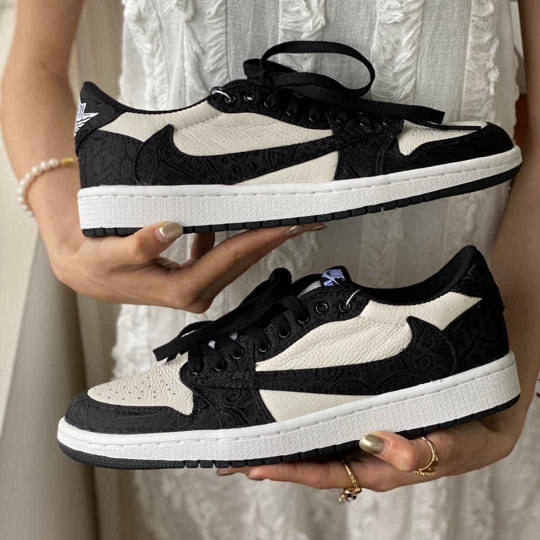 TravisScott Black White Custom Air Jordan 1 Low-shecustomize