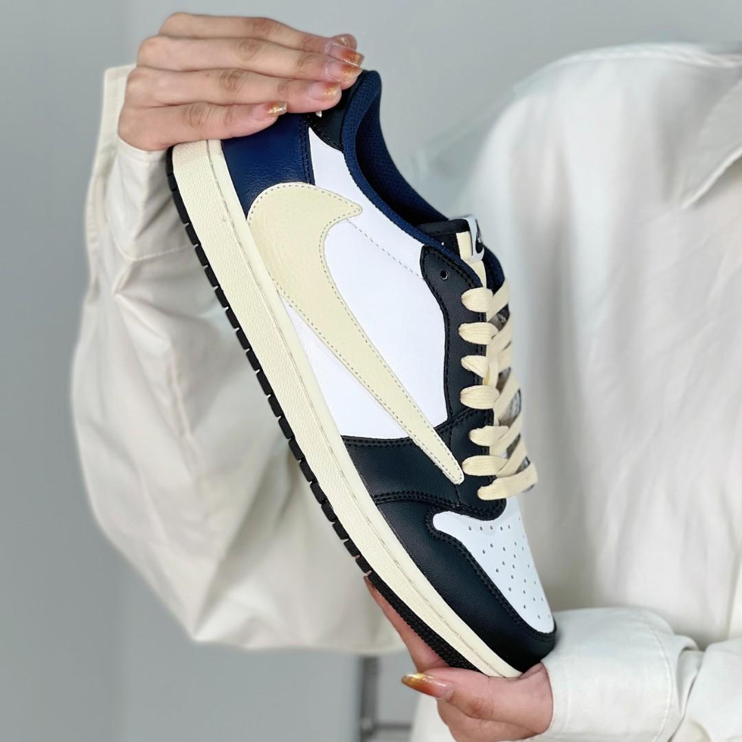 TravisScott Dark Blue Custom Air Jordan 1 Low-shecustomize