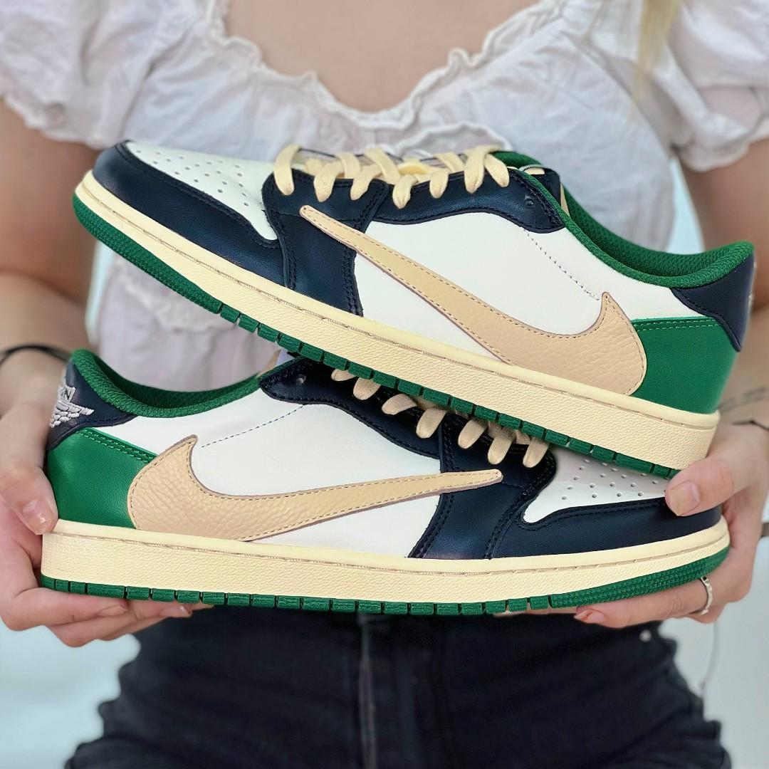 TravisScott Green Black Custom Air Jordan 1 Low-shecustomize
