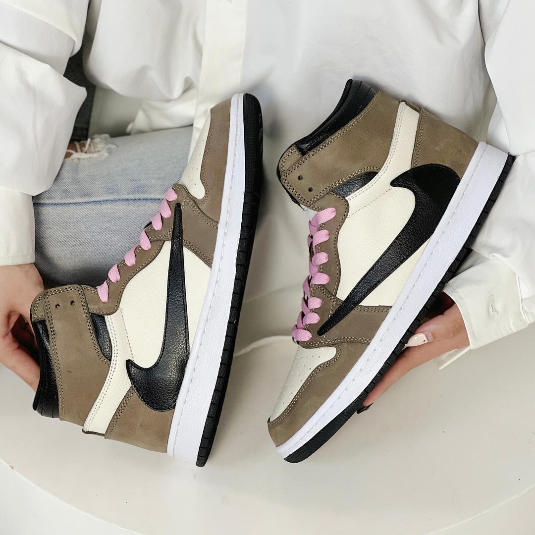 TravisScott Mocha Custom Air Jordan 1 High-shecustomize