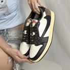 TravisScott Mocha White Custom Air Jordan 1-shecustomize
