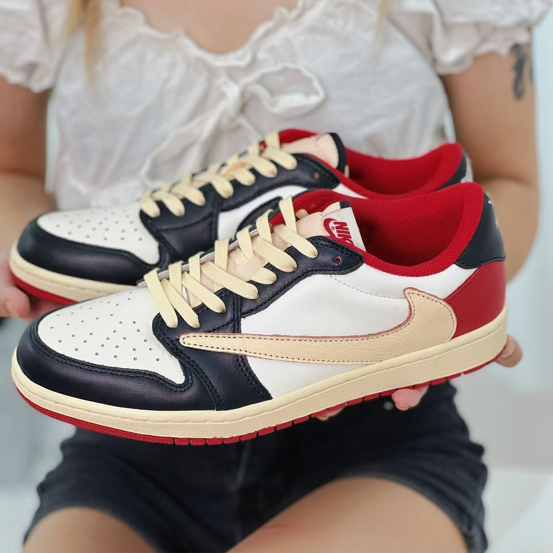 TravisScott Red Black Custom Air Jordan 1 Low-shecustomize