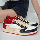 TravisScott Red Black Custom Air Jordan 1 Low-shecustomize