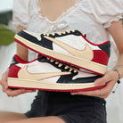 TravisScott Red Black Custom Air Jordan 1 Low-shecustomize