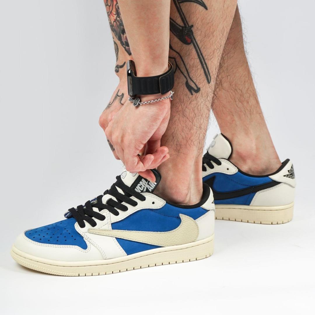 TS Blue White Custom Air Jordan 1-shecustomize