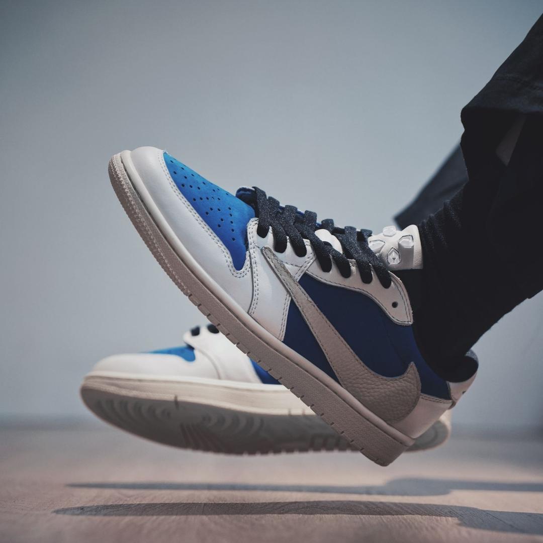 TS Blue White Custom Air Jordan 1-shecustomize