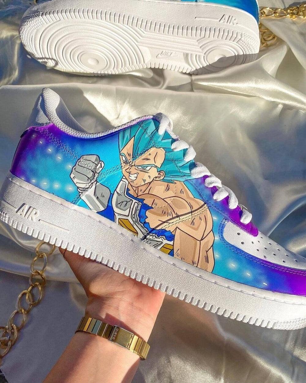 Ultra Blue Vegeta Dragon Ball Amine Custom Air Force 1-shecustomize