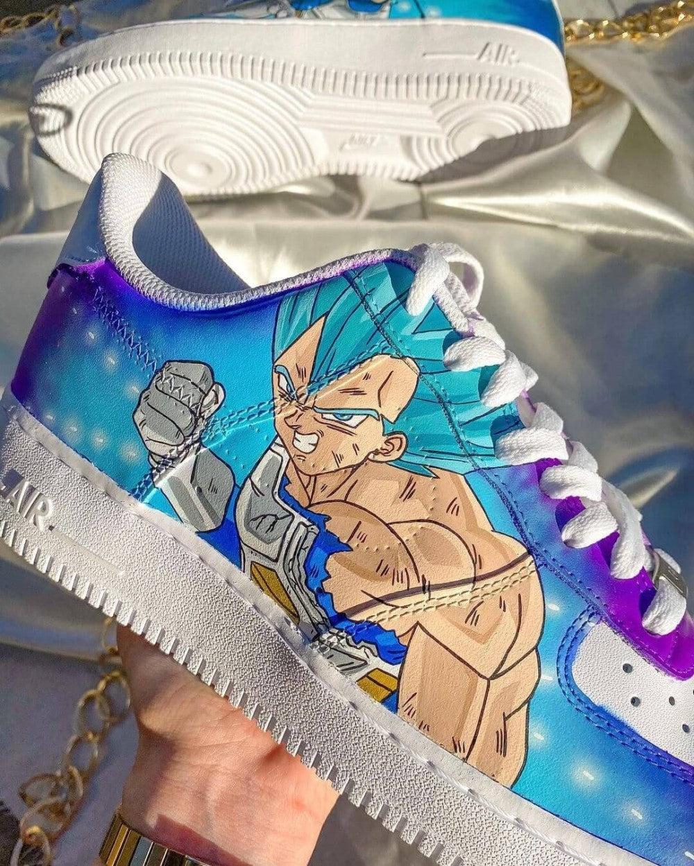 Ultra Blue Vegeta Dragon Ball Amine Custom Air Force 1-shecustomize