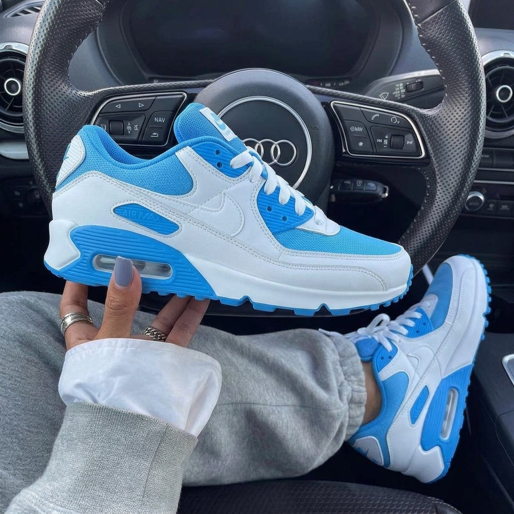 White Baby Blue Mesh Custom Nike Air Max 90-shecustomize