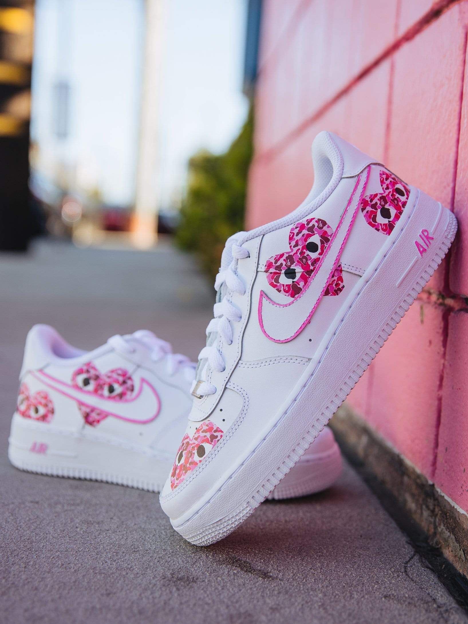 White Pink Heart - Pattern Custom Air Force 1-shecustomize