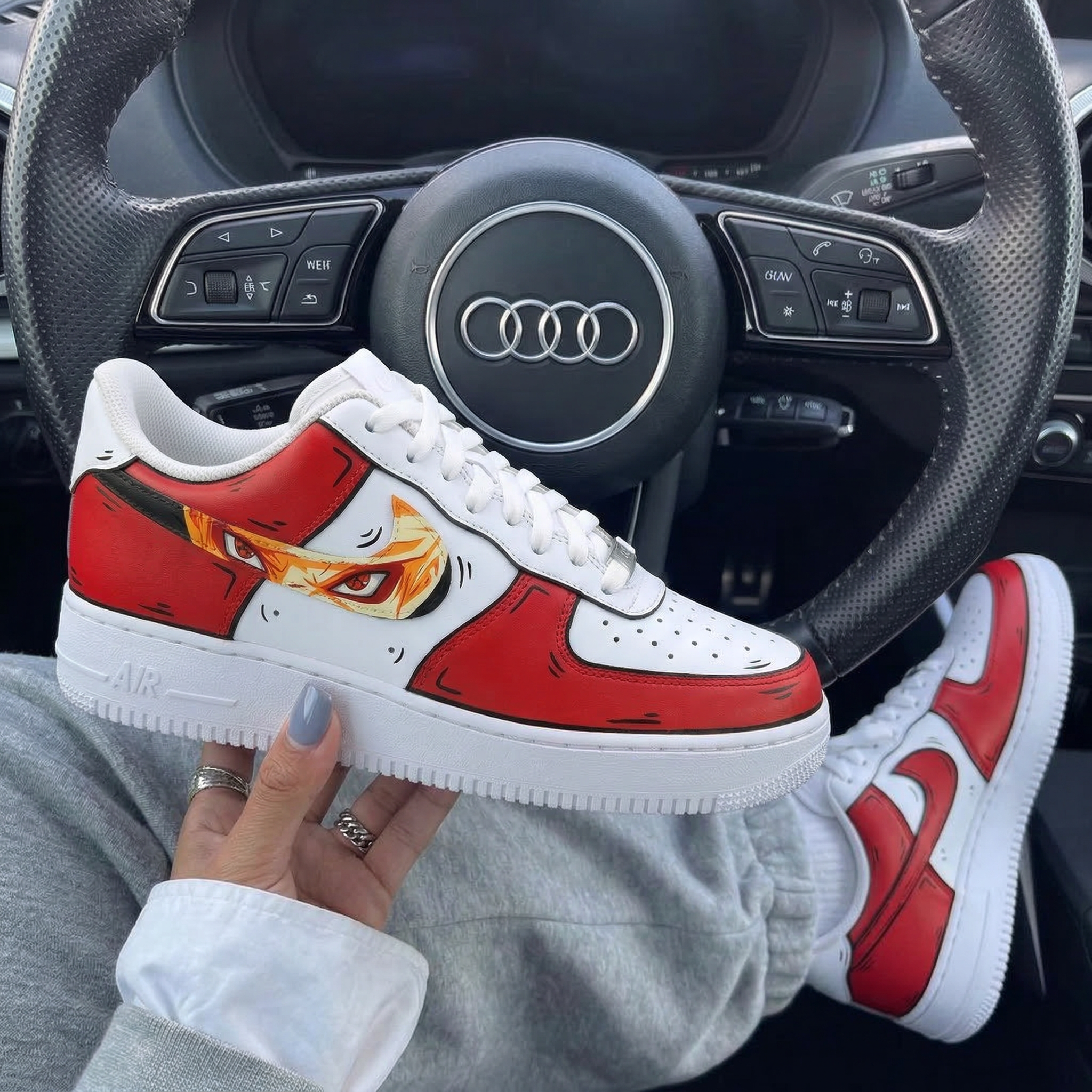 White Red Anime Eyes Custom Air Force 1-shecustomize