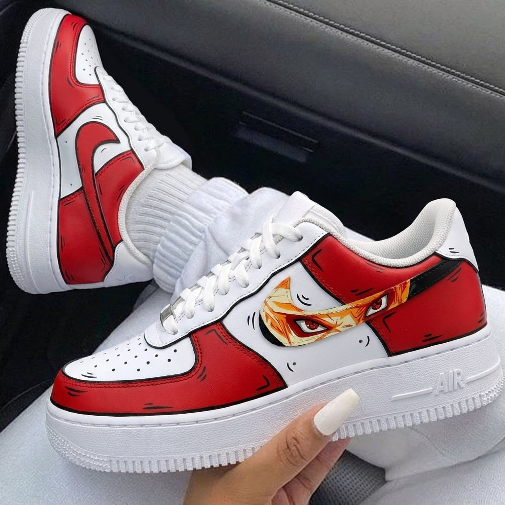 White Red Anime Eyes Custom Air Force 1-shecustomize