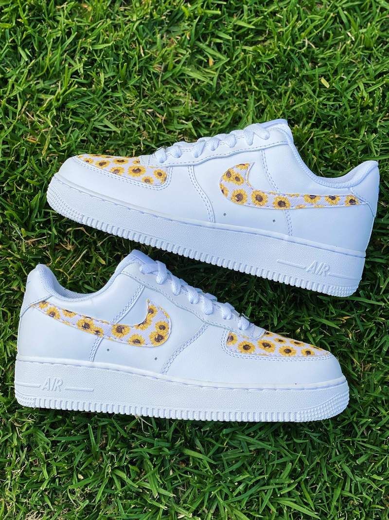 White Sunflower Custom Air Force 1-shecustomize