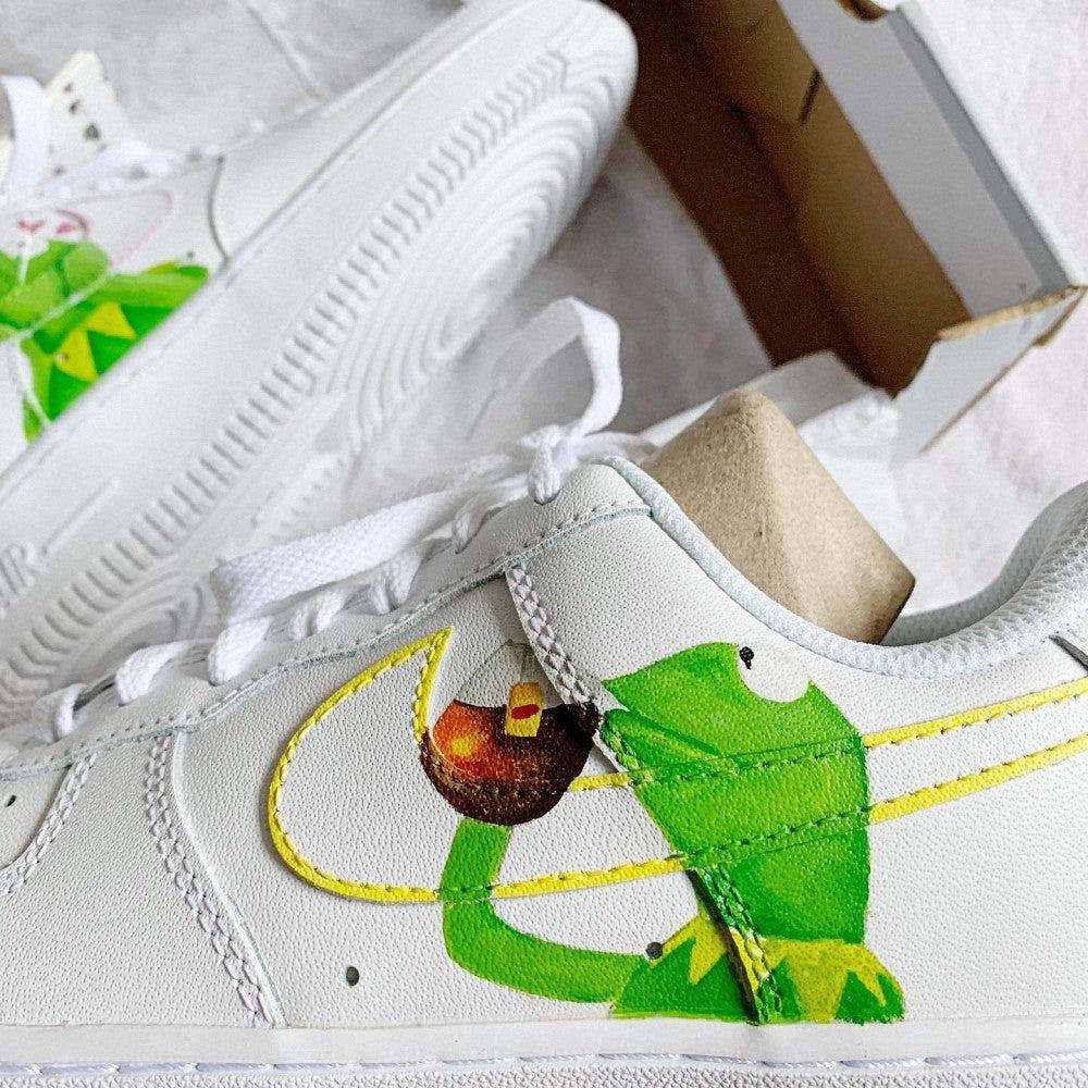 Wholsome Kermit And Lipton Kermit Custom Air Force 1-shecustomize