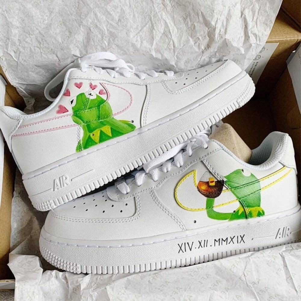 Wholsome Kermit And Lipton Kermit Custom Air Force 1-shecustomize