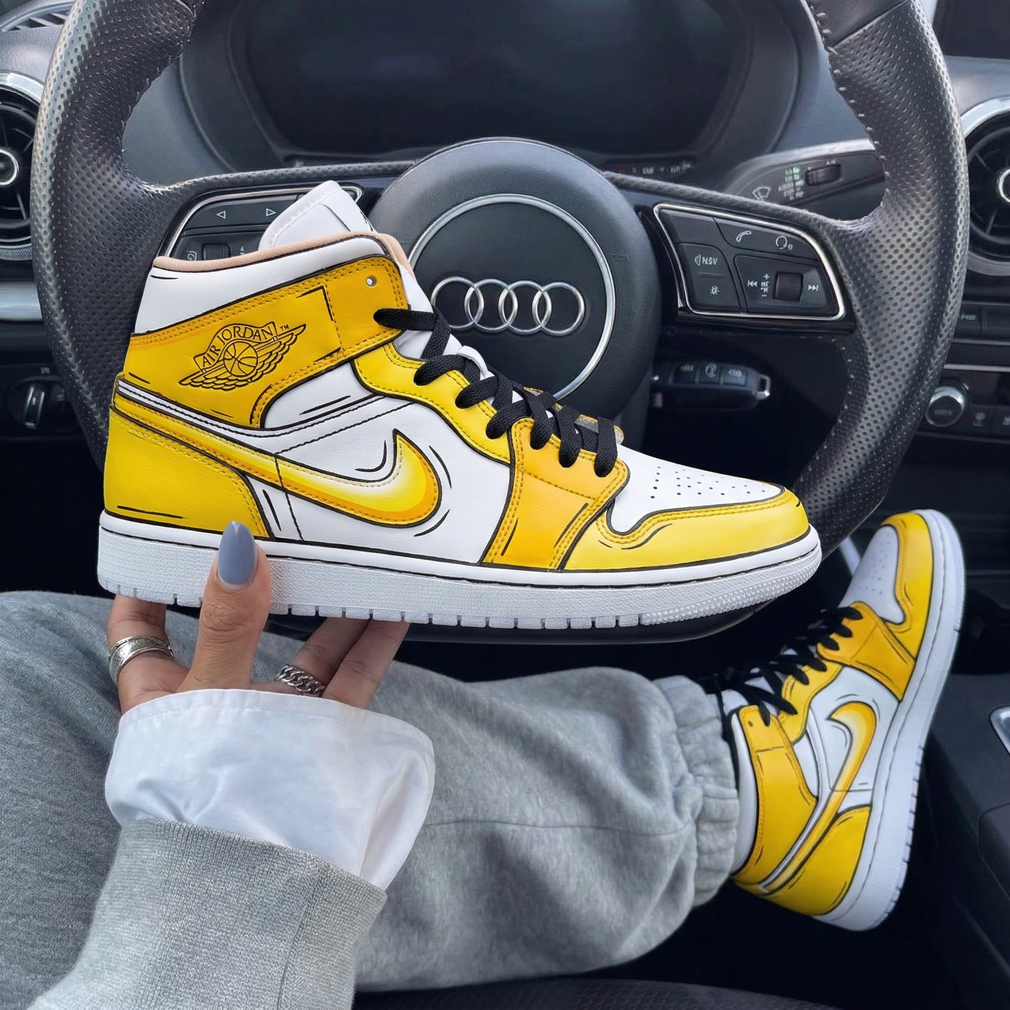 Yellow Comic Style Custom Air Jordan 1-shecustomize