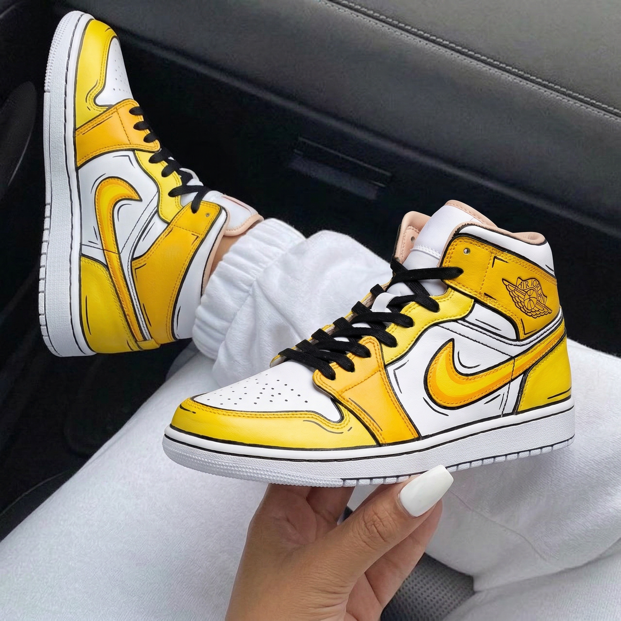 Yellow Comic Style Custom Air Jordan 1-shecustomize