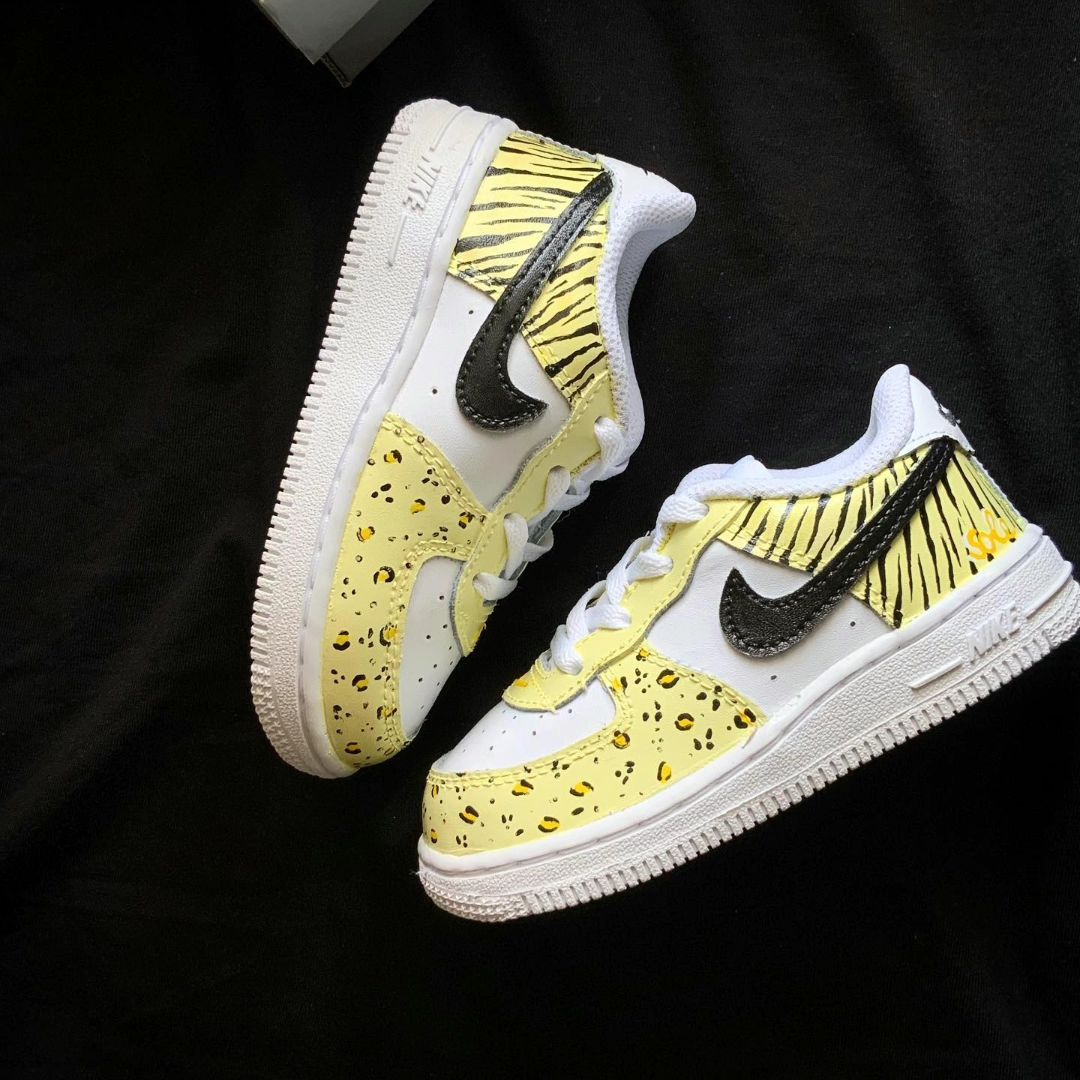 Yellow Leopard Zebra Custom Air Force 1-shecustomize
