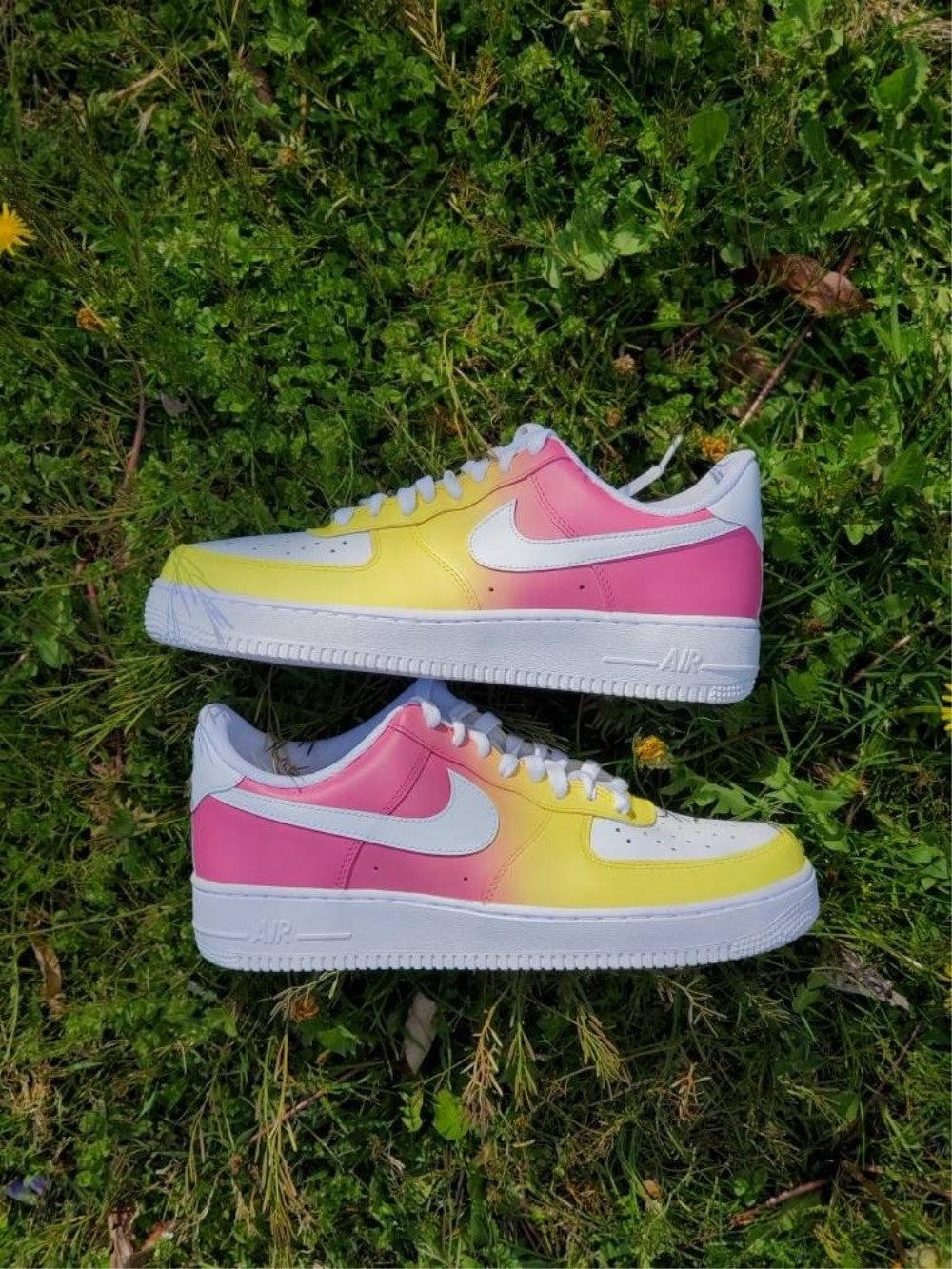Yellow Pink Gradient Custom Air Force 1-shecustomize