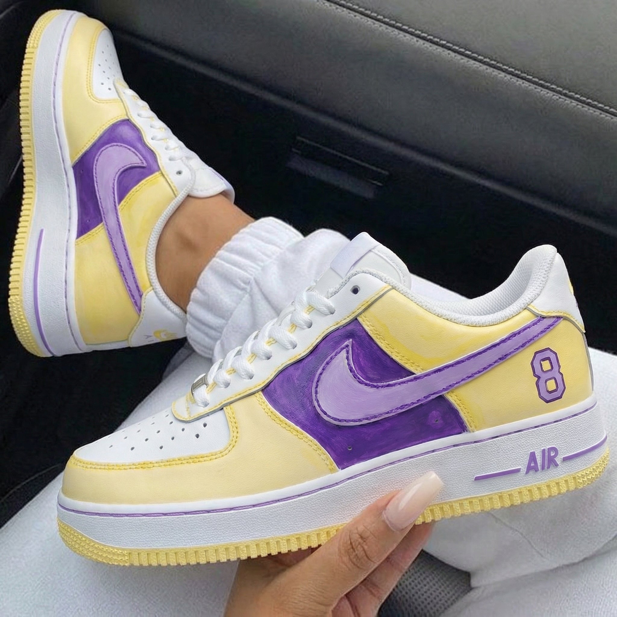 Yellow Purple 8 Custom Air Force 1-shecustomize