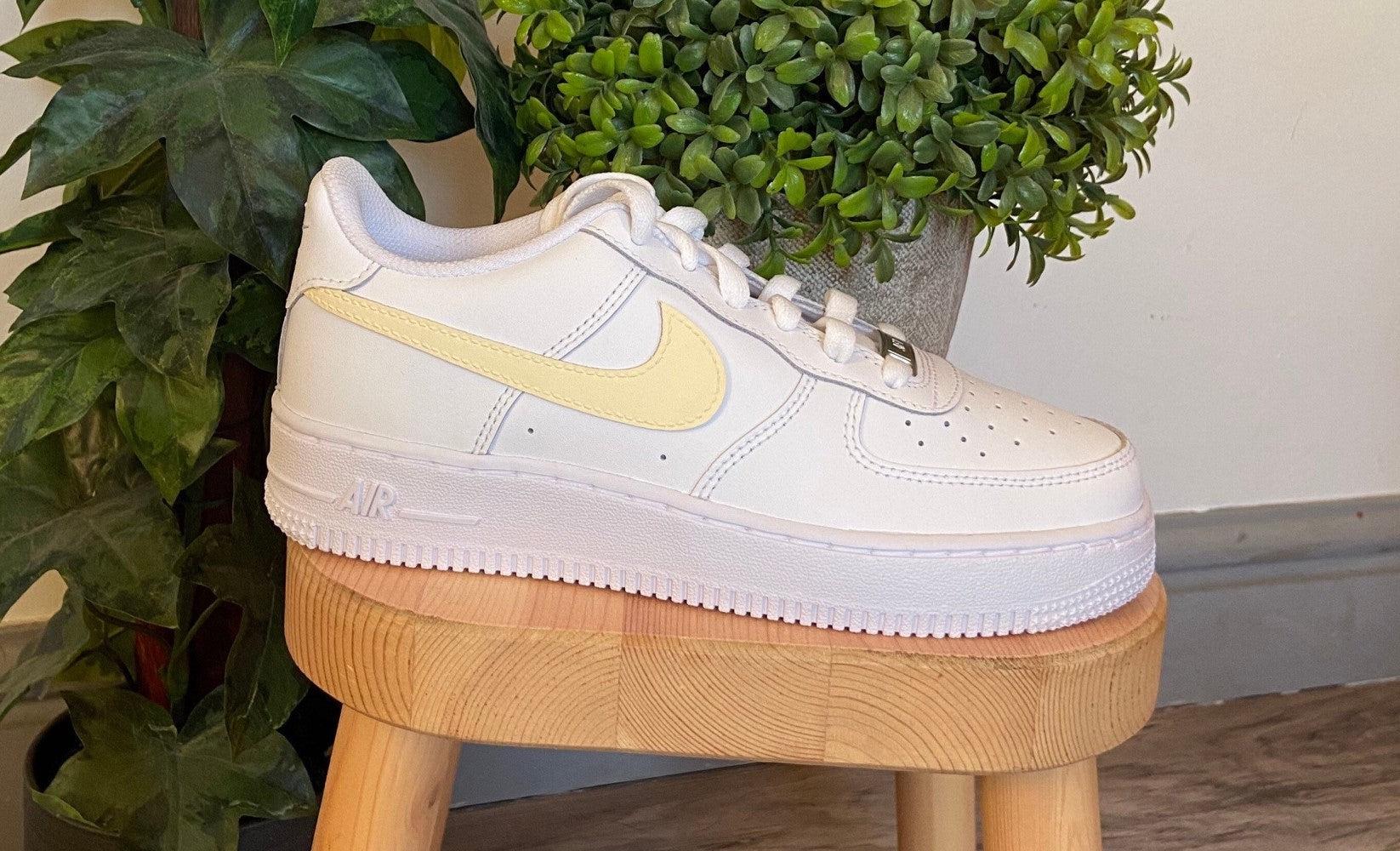 Yellow Swoosh Custom Air Force 1-shecustomize