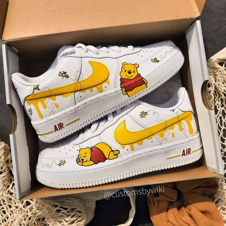 Yellow Winnie the Pooh Theme Custom Air Force-shecustomize