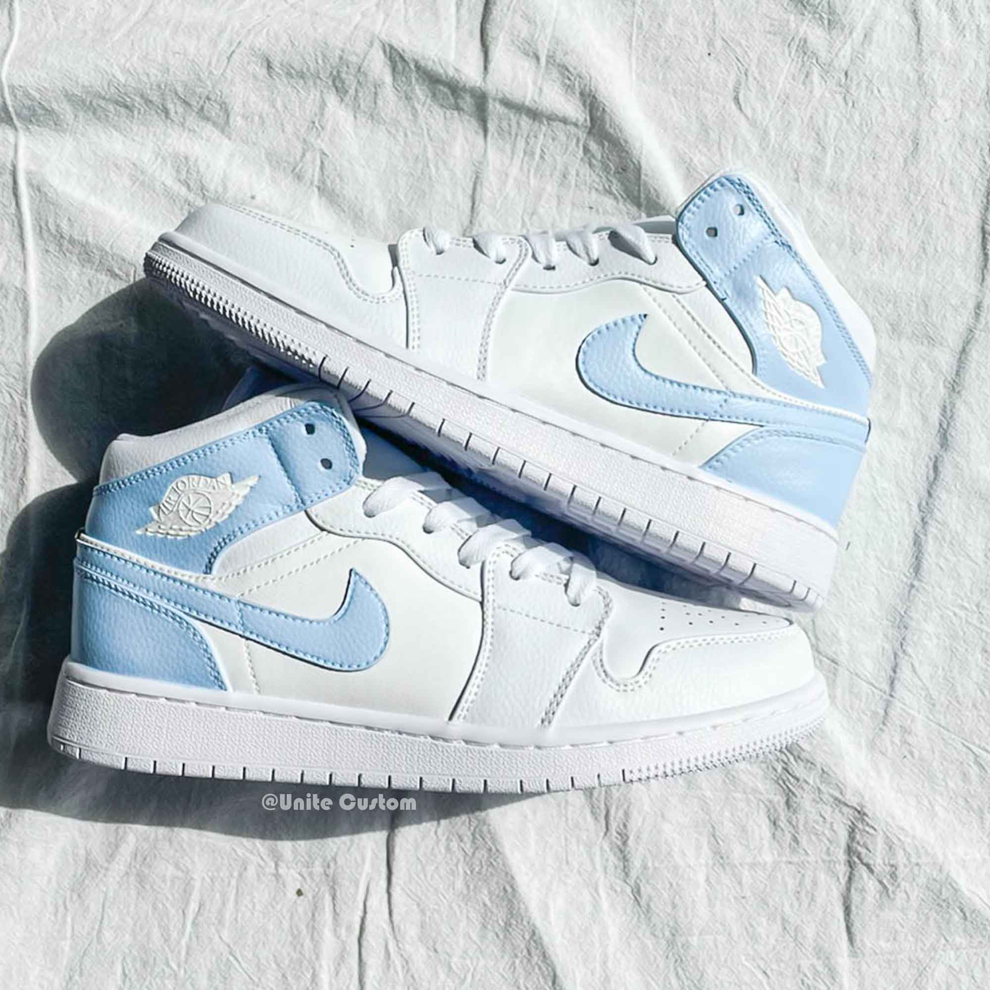 Baby Blue Custom Air Jordan 1-shecustomize