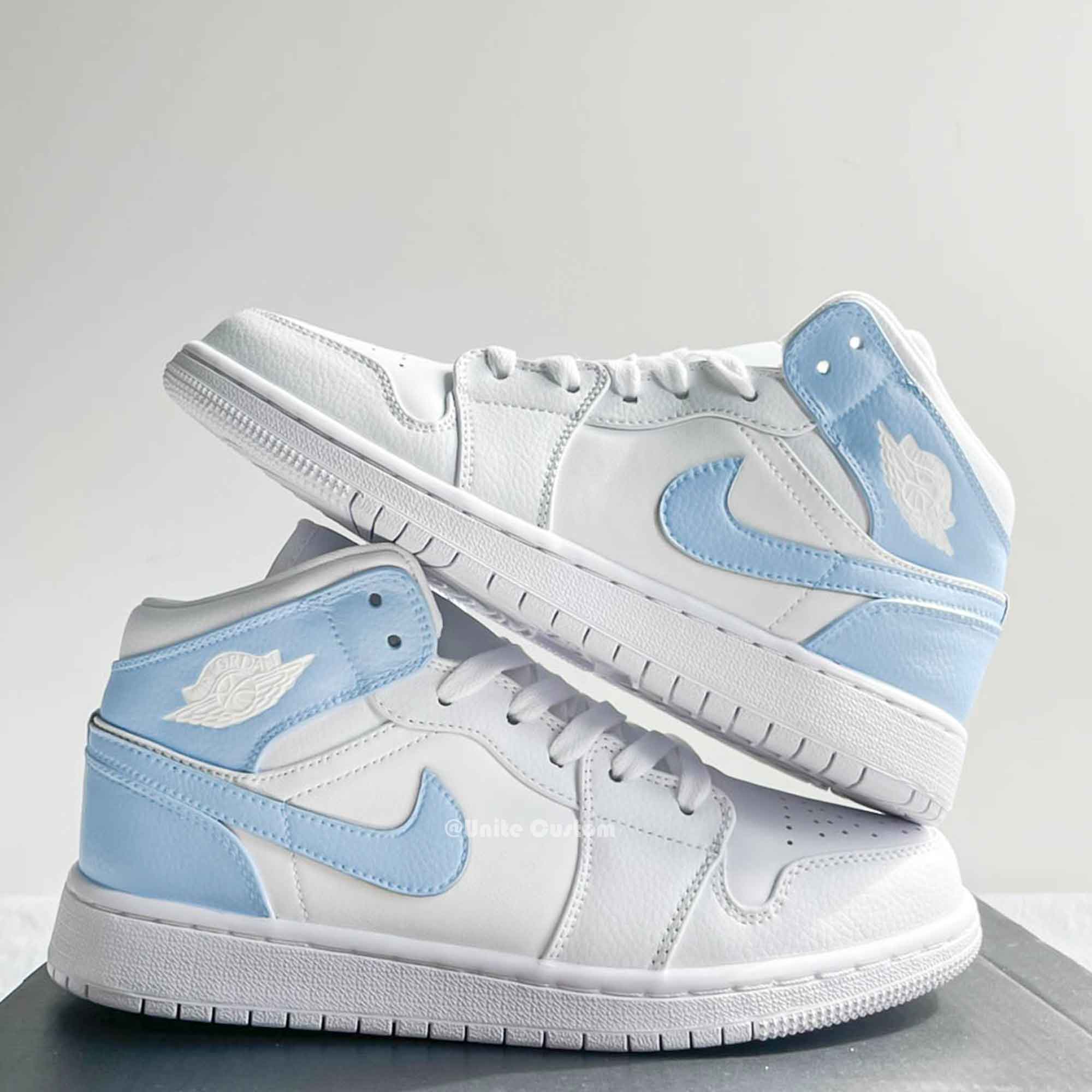 Baby Blue Custom Air Jordan 1-shecustomize