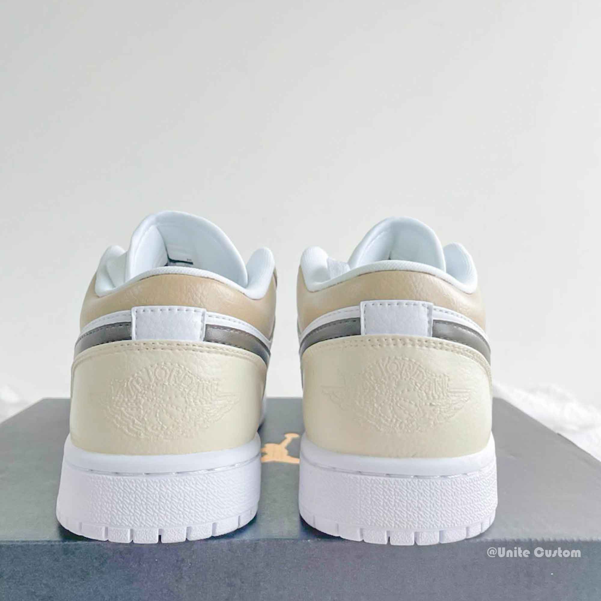 Beige Custom Air Jordan 1-shecustomize
