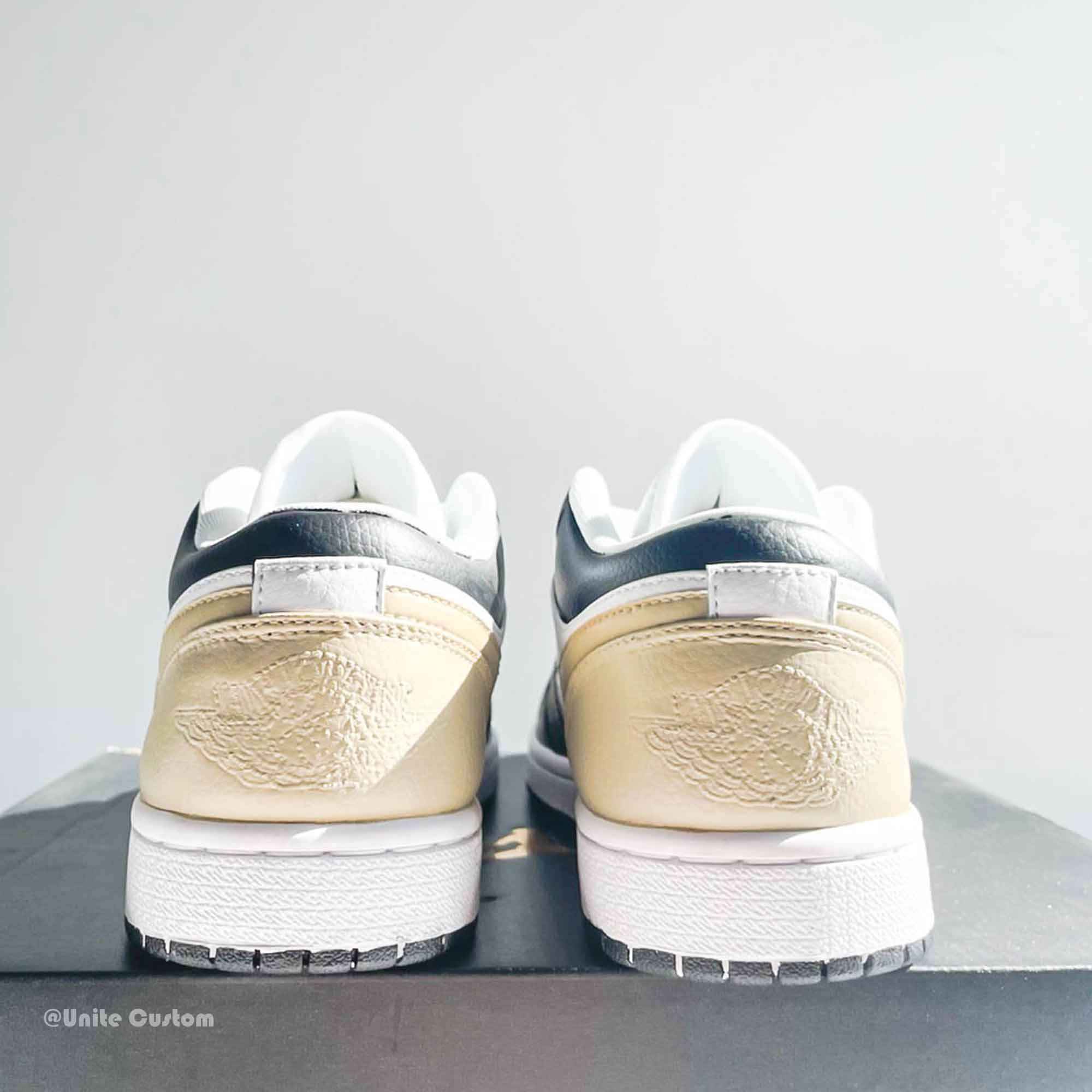 Black Beige Custom Air Jordan 1 Low-shecustomize