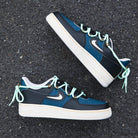 Black Blue Air Force 1s Custom Shoes Sneakers-shecustomize