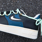 Black Blue Air Force 1s Custom Shoes Sneakers-shecustomize
