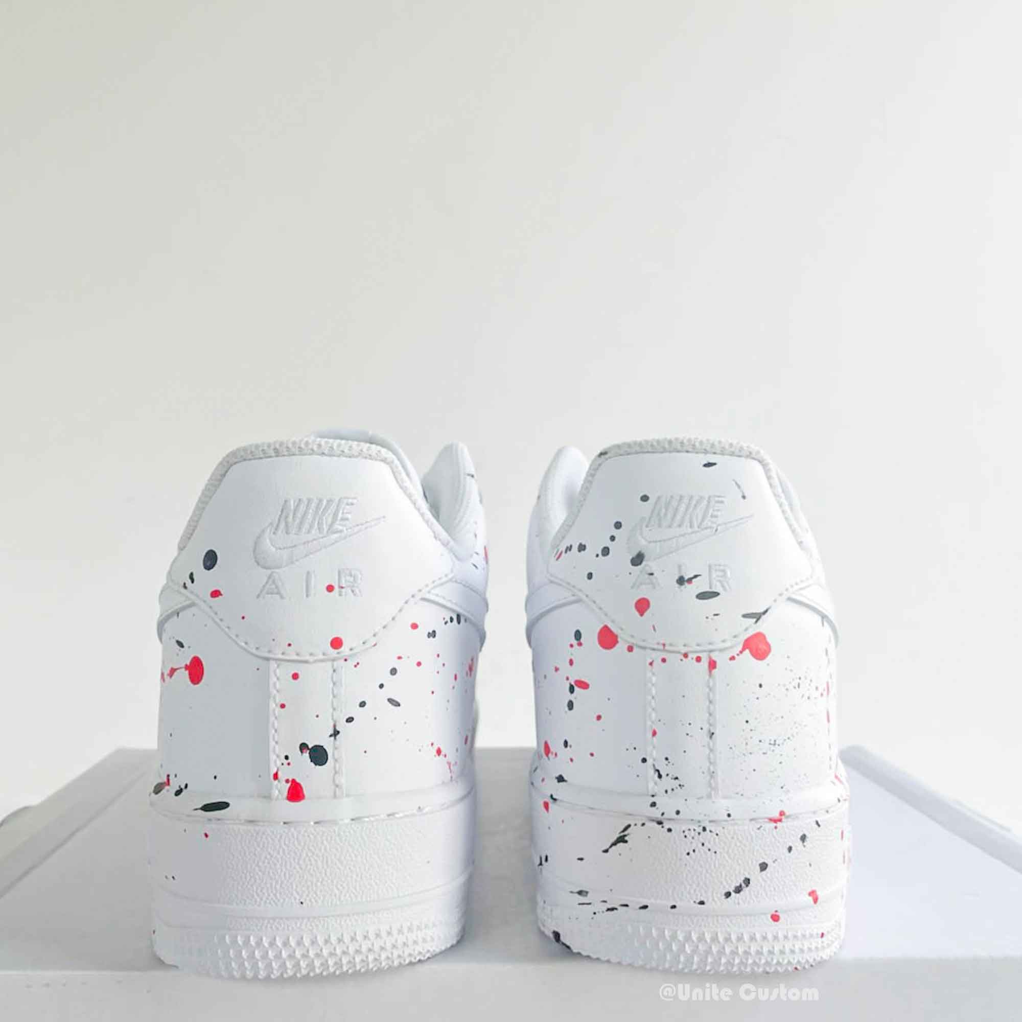 Black Red Splash Custom Air Force 1-shecustomize