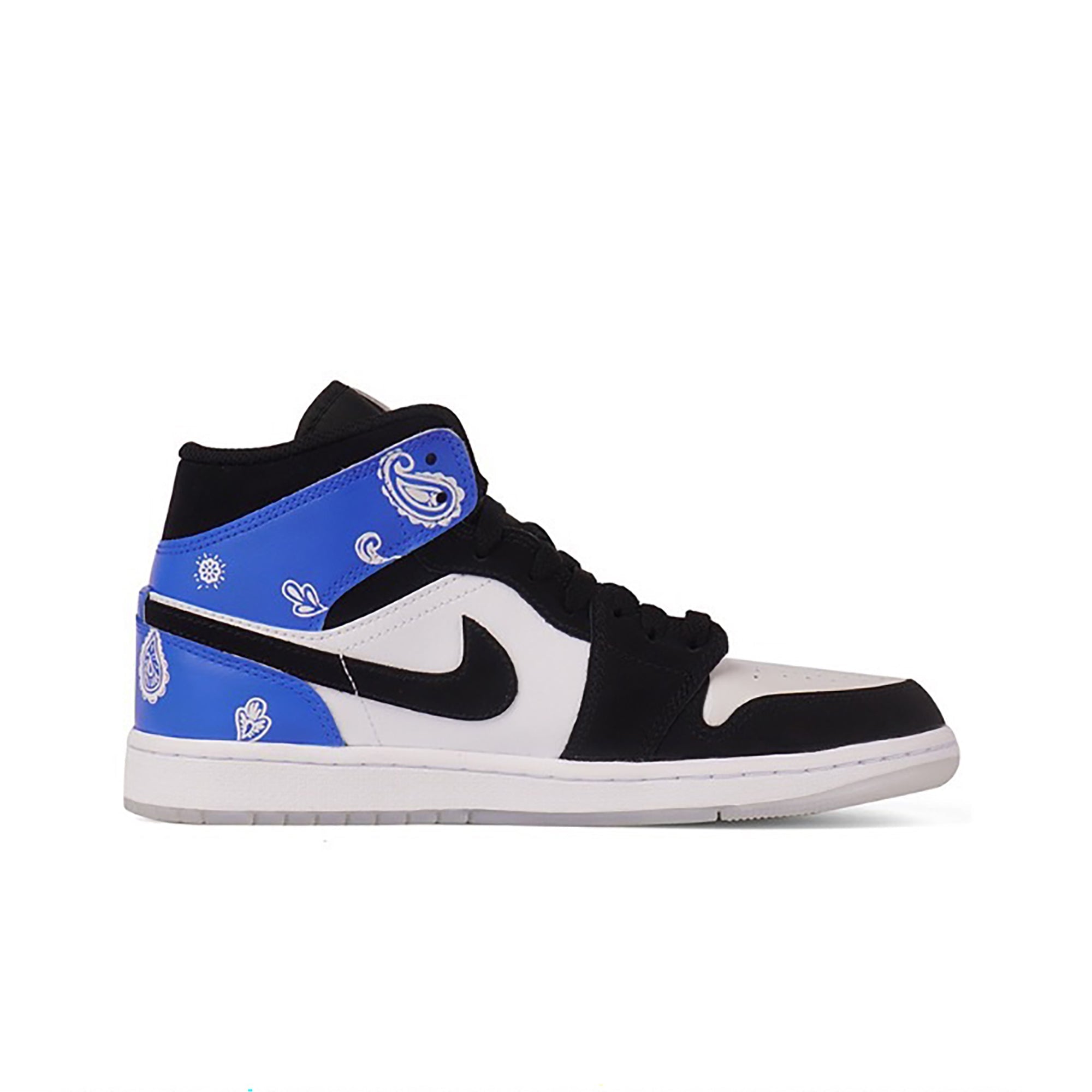 Blue Black Paisley Custom Air Jordan 1-shecustomize