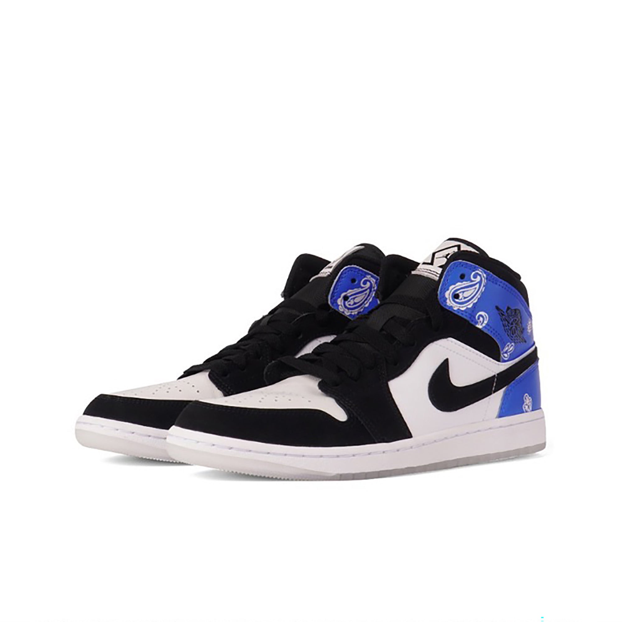 Blue Black Paisley Custom Air Jordan 1-shecustomize