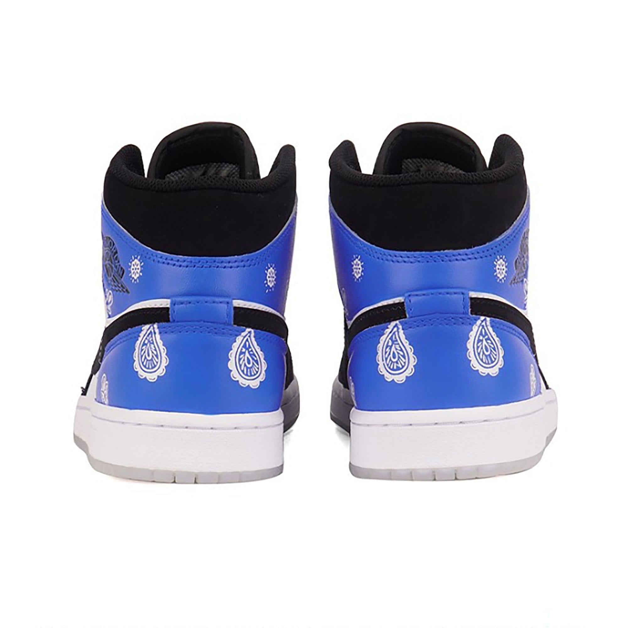 Blue Black Paisley Custom Air Jordan 1-shecustomize