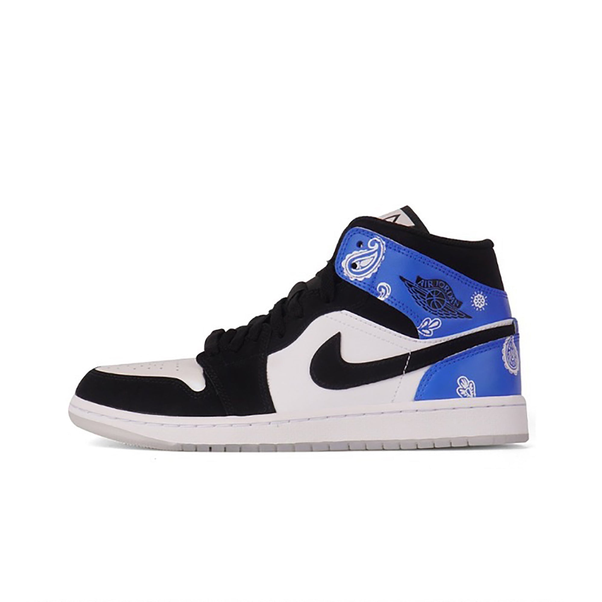 Blue Black Paisley Custom Air Jordan 1-shecustomize