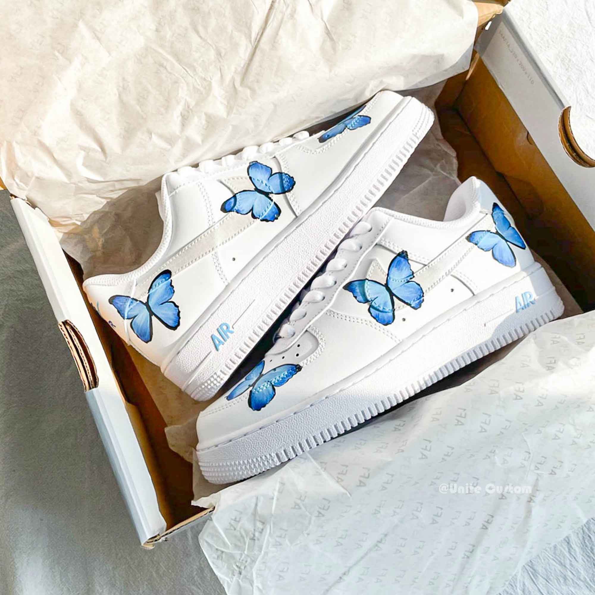 Blue Butterfly Custom Air Force 1-shecustomize