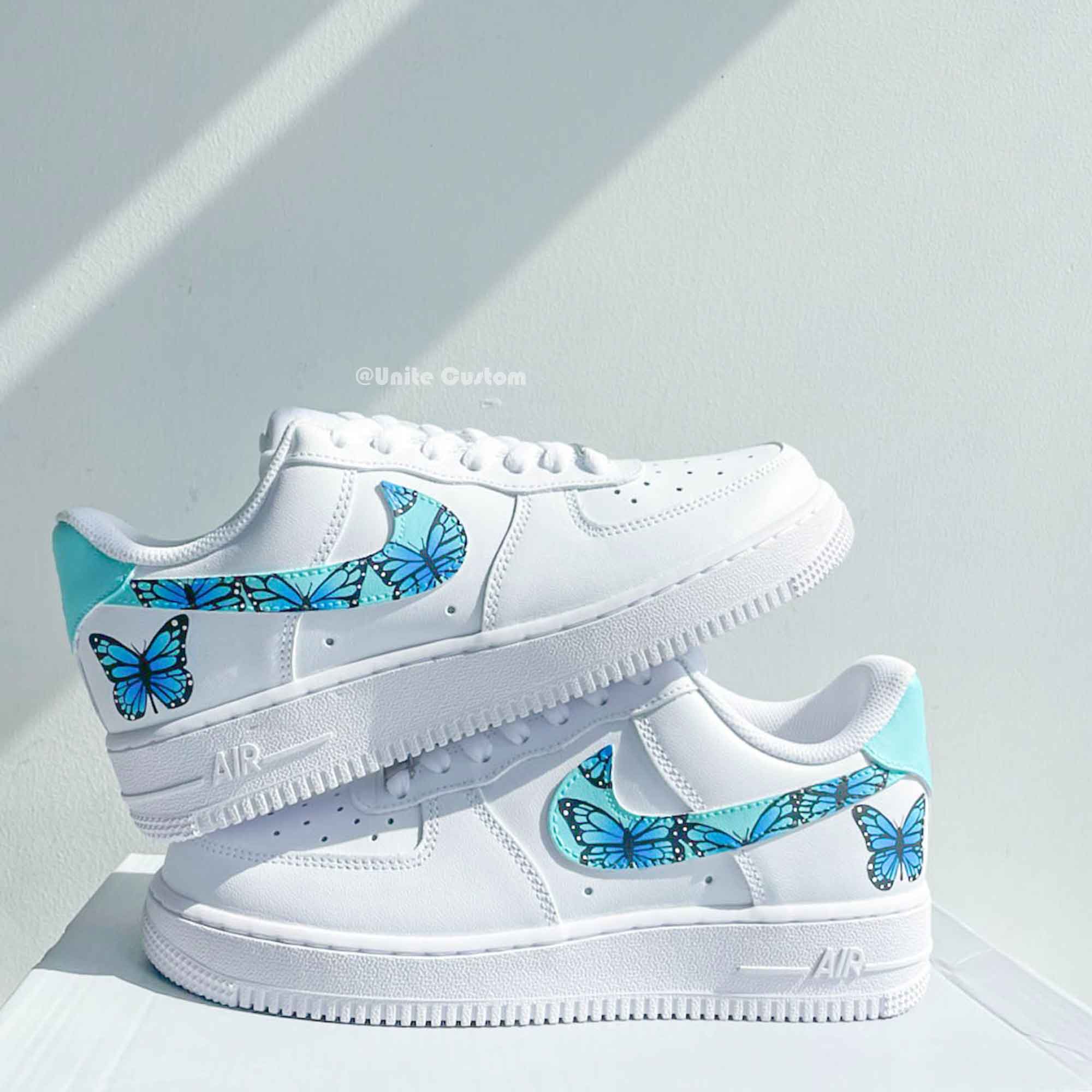 Blue Butterfly Custom Air Force 1-shecustomize
