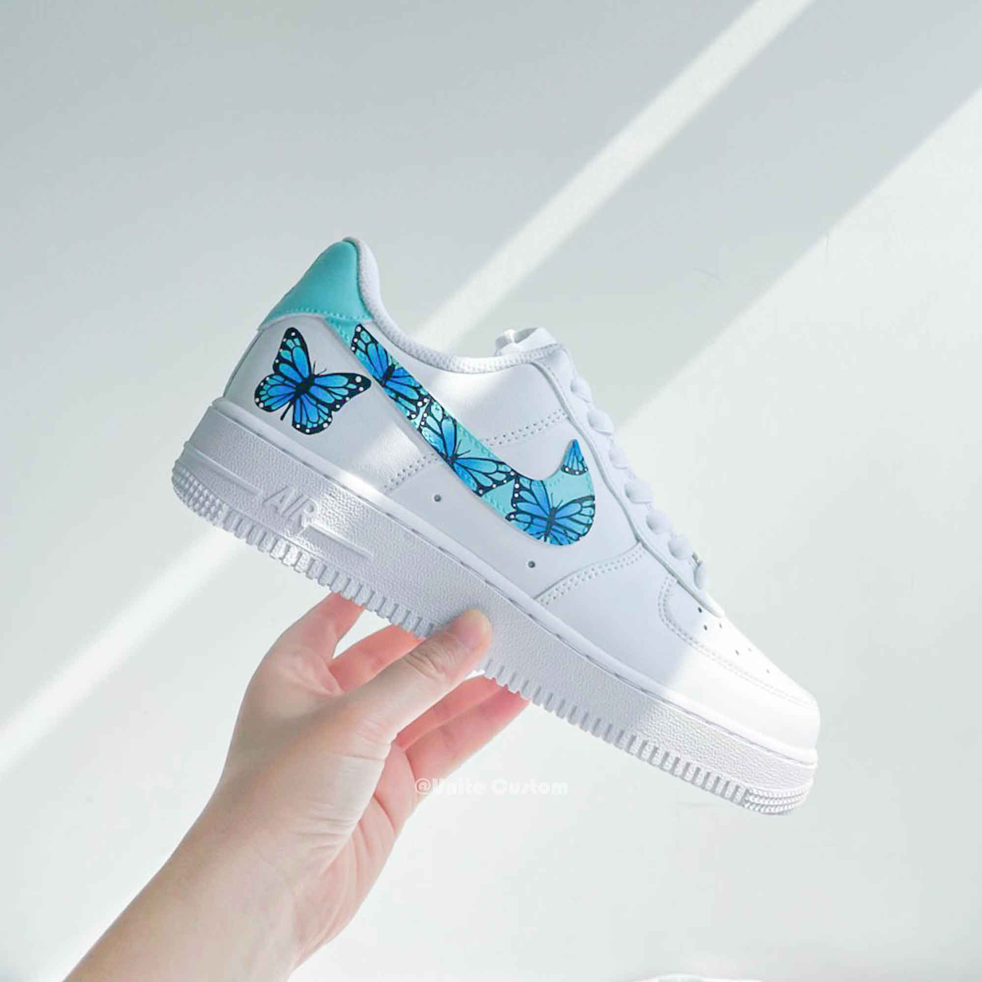 Blue Butterfly Custom Air Force 1-shecustomize