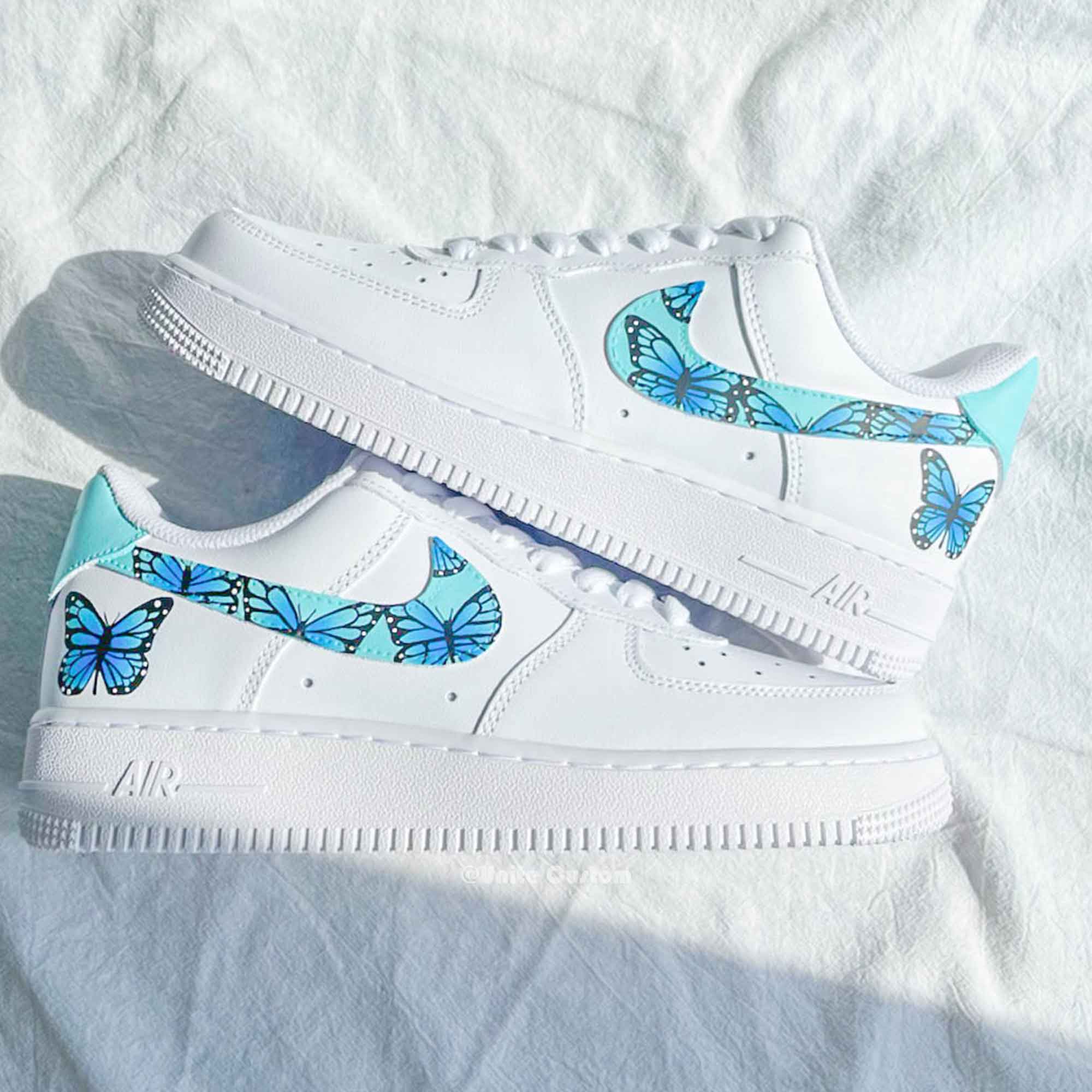 Blue Butterfly Custom Air Force 1-shecustomize