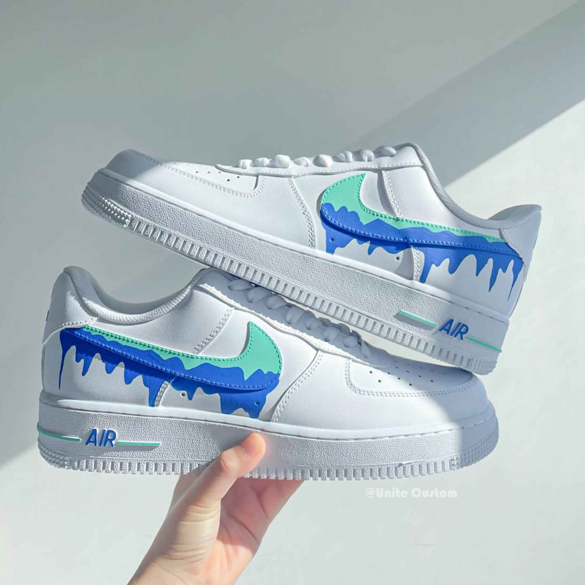 Blue Green Drip Custom Air Force 1-shecustomize
