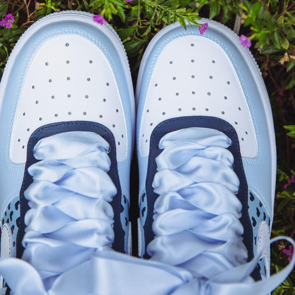 Blue Heart Ribbon Air Force 1s Custom Shoes Sneakers💙-shecustomize