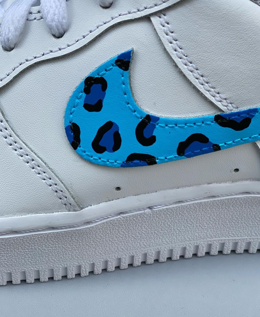 Blue Leopard Custom AF1’s-shecustomize