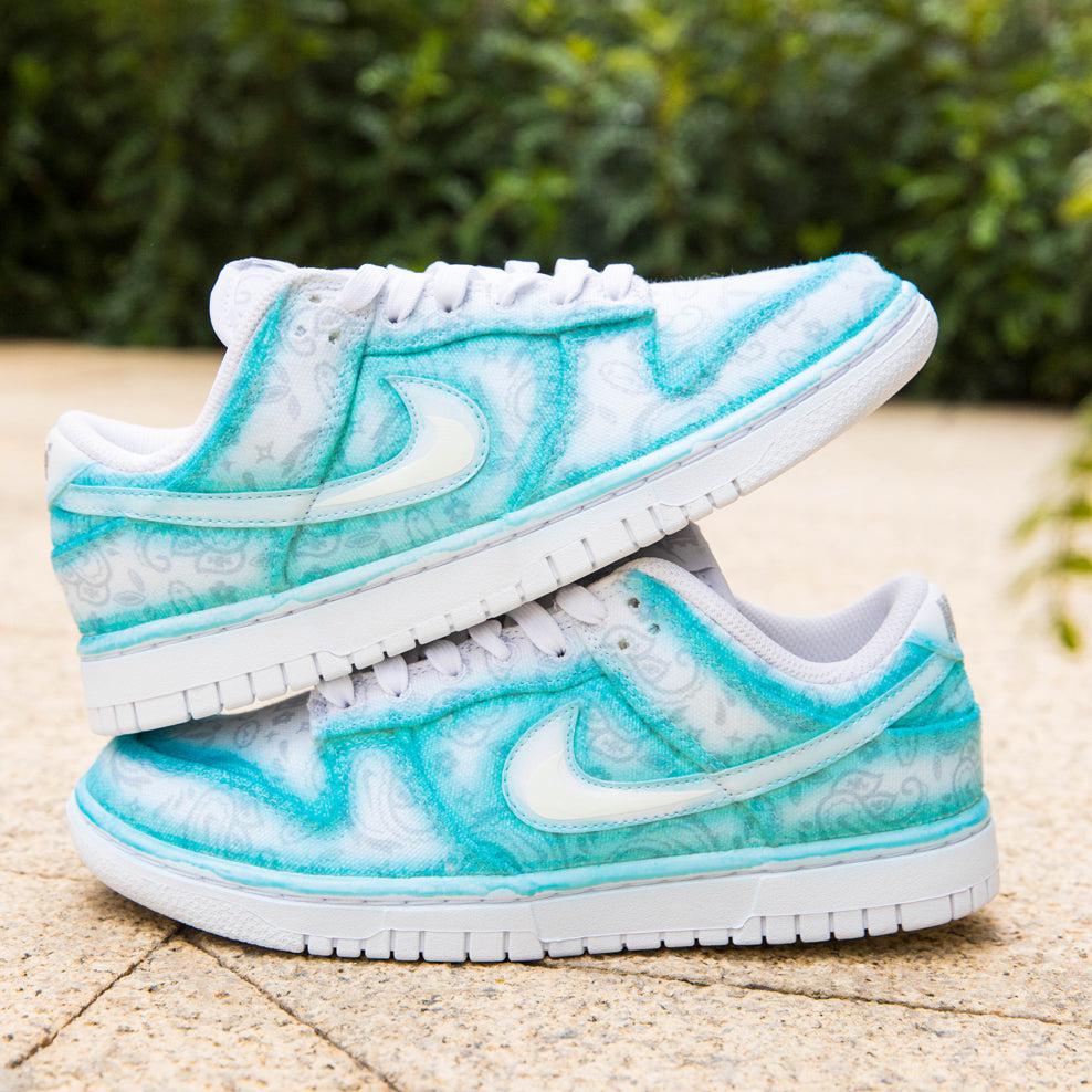 Blue Paisley Nike Dunk Custom Shoes Sneakers-shecustomize