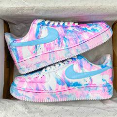 Blue Pink Air Force 1s Custom Shoes Sneakers-shecustomize